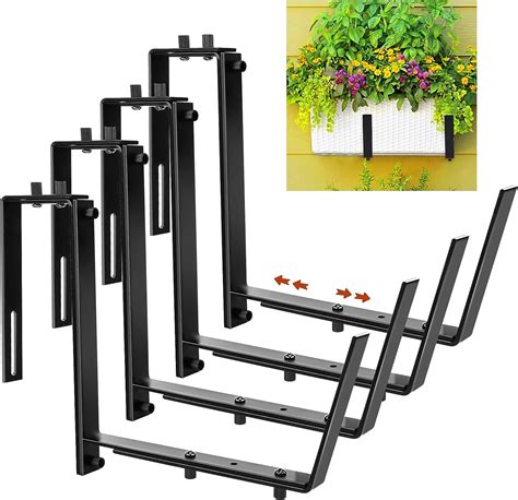 metal railing brackets for planters|adjustable planter box brackets.